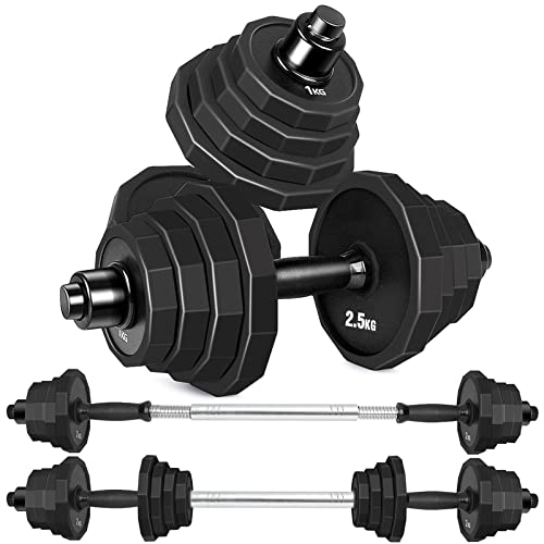 KISS GOLD Adjustable Dumbbell Set, 66 LBS Weights Dumbbells Sets, Solid Cast-Iron Core Free Weight Set for Home Gym, Barbell Weight Set with Connector,Workout Strength Training Equipment for Men Women
