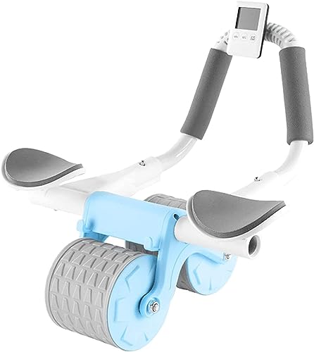 2023 New with timer Ab Abdominal Exercise Roller Elbow Support, Automatic Rebound Abdominal Wheel,abs roller wheel core exercise equipment (blue)