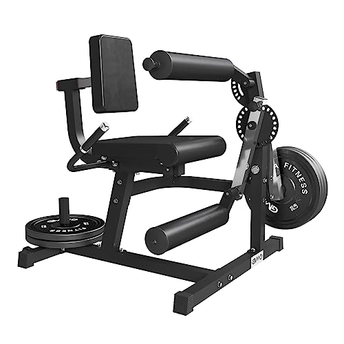 GMWD Leg Extension and Curl Machine, Lower Body Special Leg Machine, Adjustable Leg Exercise Bench with Plate Loaded, Leg Rotary Extension for Thigh, Home Gym Weight Machine(Sliver)