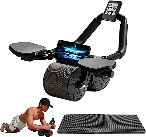 2023 New Automatic Rebound Ab Abdominal Exercise Roller with Elbow Support and Timer, Abs Roller Wheel Core Exercise Equipment for Home Workouts