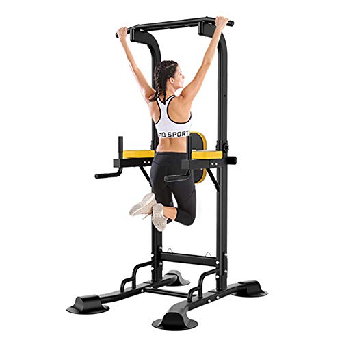 Diophros Power Tower Pull Up Bar, Adjustable Height Pull Up & Dip Station Multi-Function Home Gym Strength Training Fitness Workout Station (Dip Stand)