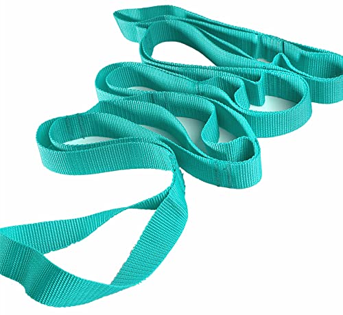 Yoga Strap Stretching Strap with Exercise Book Physical Therapy Equipment Stretch Band Rehab Multi-Loop Strap Nonelastic Exercise Strap for Pilates, Dance and Gymnastics