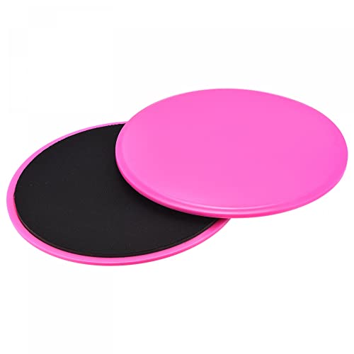 uxcell Exercise Core Sliders, 175mm Dia. Glider Discs Dual Sided Usage on Carpet or Floor for Full Body Workout, Pink