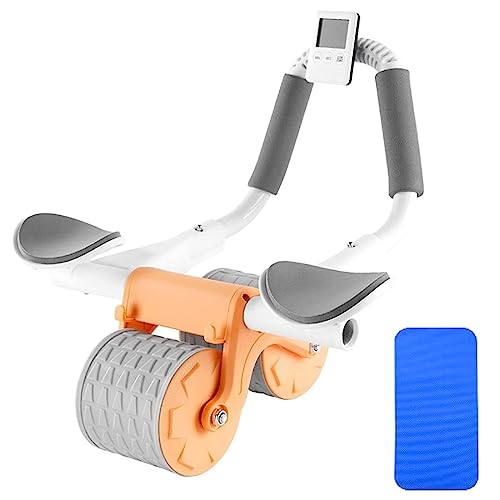 Automatic Rebound Abdominal Wheel Kit with Knee Pad&Timer,Ab Exercise Equipment for Abdominal, Home Gym Fitness Equipment Abdominal Roller Machine for Men & Women (Update/Orang withTimer)