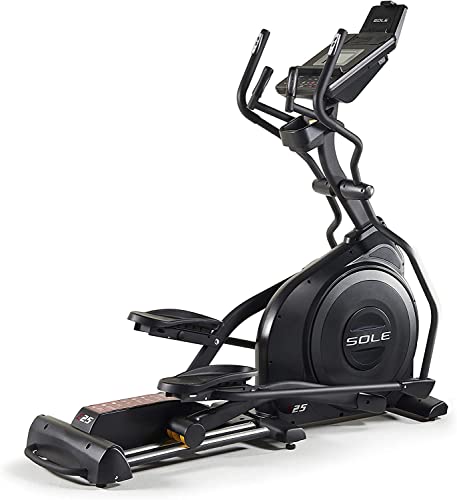 SOLE Fitness E25 2020 Model Indoor Elliptical, Home and Gym Exercise Equipment, Smooth and Quiet, Versatile for Any Workout, Bluetooth and USB Compatible