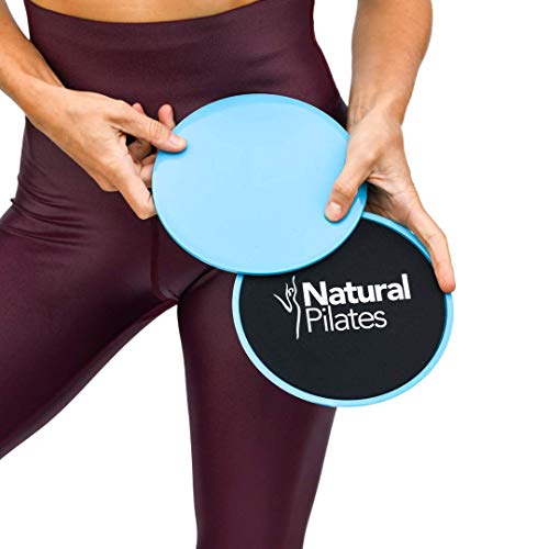 Natural Pilates Sliders – Dual Sided Sliders for Workouts on Carpet & Hardwood Floors, Abs Legs and Glutes Activation, Easy to Travel with, Full Body Workout