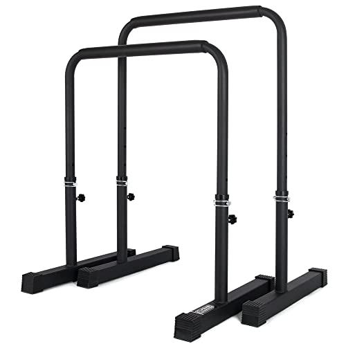 POWER GUIDANCE Dip Bar, Dip Stand Station for Full Body Strength Training, Adjustable Height 30Inches – 38.6Inched, Capacity 1200Lbs, 3 Colors Available (black)