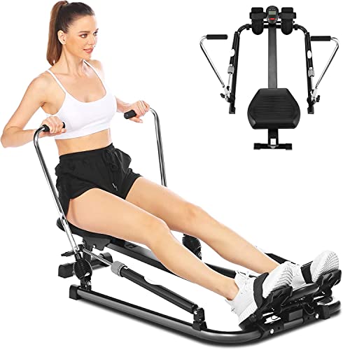 Rowing Machines for Home Use, Foldable Rowers, Exercise Equipment for Cardio Training Fitness with 12 Level Smooth Hydraulic Resistance