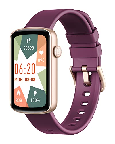 SHANG WING Smart Watches for Women Compatible with iPhone Android Phones, LYNN2 Women’s Watch Fitness Tracker Watch Reloj para Mujer with Heart Rate Monitor Pedometer Sleep Tracker Waterproof Purple