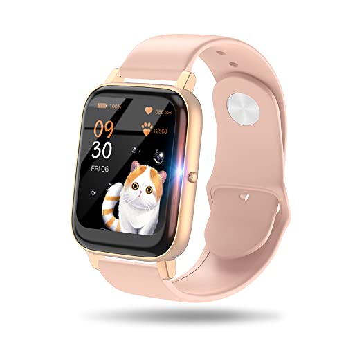 Smart Watch for Women, Fitness Tracker with Sleep, Running Monitor, Pedometer, Music, IP67 Waterproof Sports Watch Activity Tracker with 1.69” HD Touchscreen Compatible with iPhone & Android -Pink