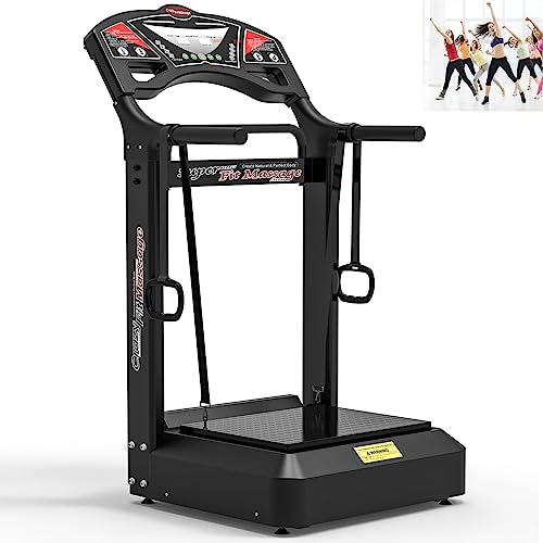 HNLIY Vibration Platform Workout Machine, Heavy Duty Recovery Whole Body Circulation Vibration Plate 358bl Support for Home Trainer Gym Equipment (Black)