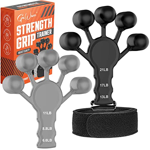 6 Resistant Level Grip Strength Trainer, Durable Silicone Forearm Strengthener, Adjustable Hand Grip Strengthener, Finger Strengthener for Hand Therapy, Arthritis, Carpal Tunnel, Stroke Recovery