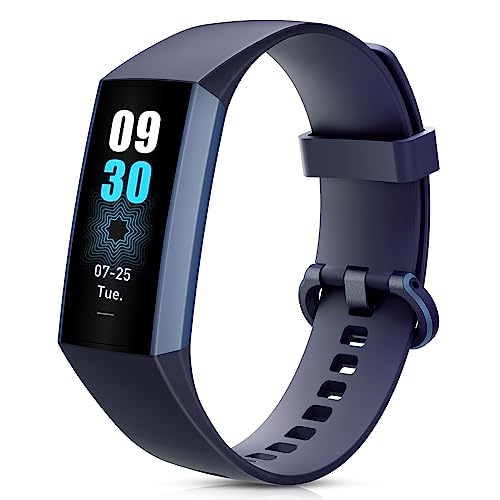 Zeacool Fitness Tracker with Heart Rate Blood Pressure Blood Oxygen Sleep Tracking,1.10”AMOLED Touch Color Screen,IP67 Waterproof Activity Tracker,Step Counter for Walking for Women Men(Blue)