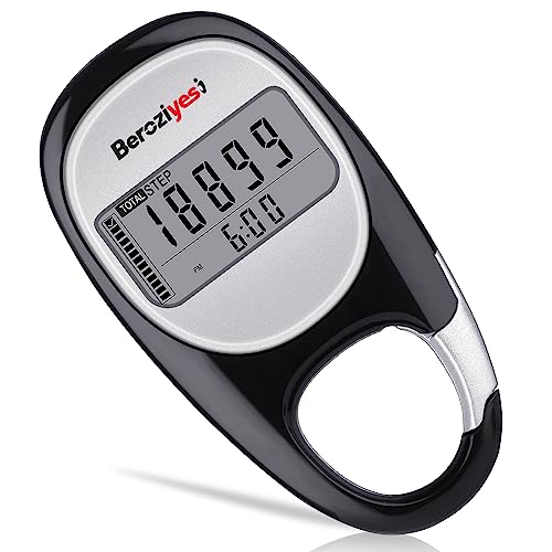 3D Pedometer for Walking, Accurate Step Counter for Walking, Simple Step Tracker with Walking Distance Miles/Km, 7 Days Memory, Calorie Counter, Daily Target Monitor and Activity Time