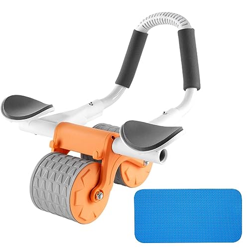 2023 New Upgraded AB Abdominal Exercise Roller with Elbow Support Rebound Abs Wheel for Core Strength Automatic Ab Machine for Beginner (Upgrade Orange)