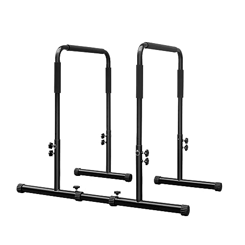 ICSPOID Adjustable Dip Bar Heavy Duty Steel Parallel Push Up Stand, Dip Station for Home Gym Strength Training Workout