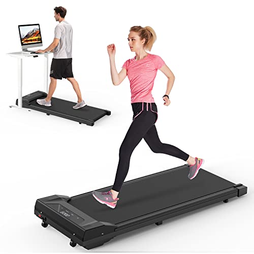 Under Desk Treadmill 2 in 1 Walking Pad Treadmill for Home Office Portable Running Treadmill for Walking Jogging Running with Remote Control