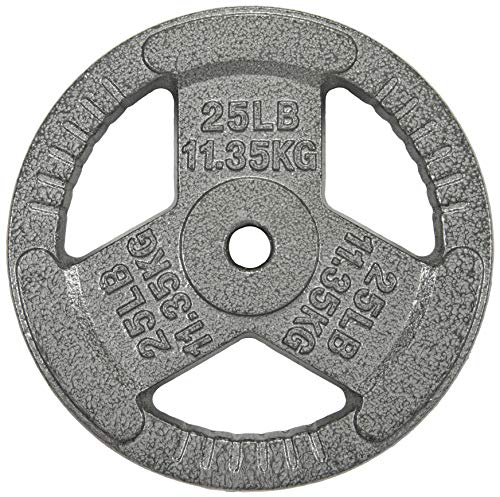 BalanceFrom Cast Iron Plate Weight Plate for Strength Training and Weightlifting, Standard, 25-Pound, Single