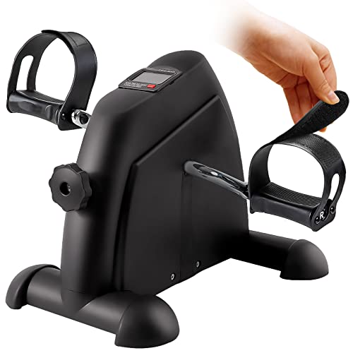 GOREDI Pedal Exerciser Stationary Under Desk Mini Exercise Bike – Peddler Exerciser with LCD Display, Foot Pedal Exerciser for Seniors,Arm/Leg Exercise (Black)