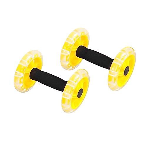 Kisangel Exercise Roller Weight Loss Equipment Exercise Abdominal Roller Ab Exercise Roller Hand Weights Dumbbell Yellow Fitness Exercise Device Fitness Wheel Wire Wheel