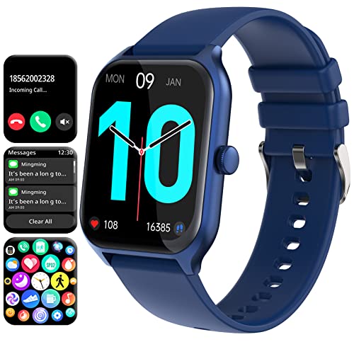 Smart Watch(Answer/Make Call), 1.96″ Touch Screen Smartwatch for Android and iOS Phones with Heart Rate Monitor, Blood Oxygen Tracking, Sleep Monitor, IP68 Waterproof Fitness Tracker for Men and Women