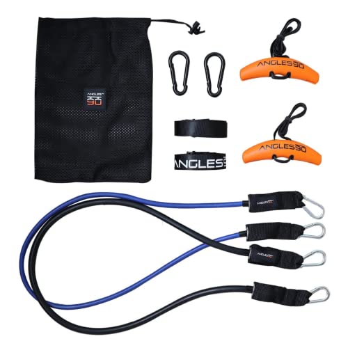 A90 Athlete Set – Including Angles90 Grips, A90 Sling Trainer and A90 Resistance Bands, Pull up Handles, Suspension Trainer, Resistance Tubes