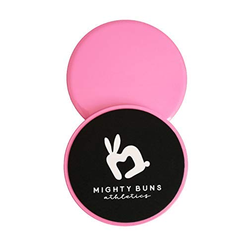 Mighty Buns,Core Exercise Sliders | Set of 2 with Carrying Bag, Dual Sided Gliding Discs for Use on Carpet or Hard Floor, Abs and Full Body Workout Fitness Exercise Equipment (Pink)