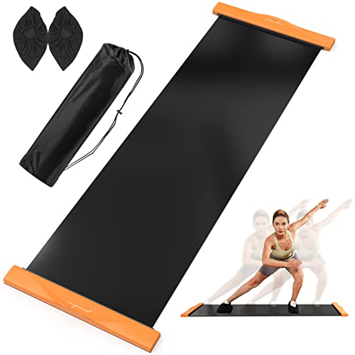 FEIERDUN Slide Board, including Sliding Booties & Carrying Bag, Exercise Equipment for Low Impact Balance Training, 71 x 20in