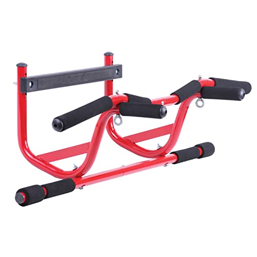 GOFIT GF-CL-DCUS Chin Up and Pull Up Bar for Doorframes, Red
