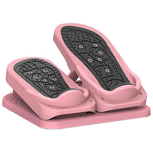 Naisicore Mini Stepper, Adjustable Exercise Fitness Stepper, Folding Under Desk Leg Stepper, Step Machine for Home Office Fitness Equipment (Pink)