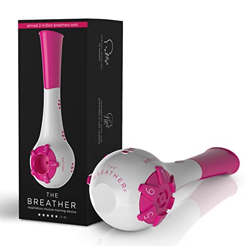 Breather Pink │ Natural Breathing Exerciser Trainer for Drug-Free Respiratory Therapy │ Breathe Easier with Stronger Lungs │ Guided Mobile Training App Included