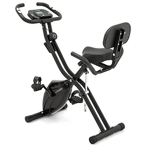 LANOS Foldable Exercise Bike For Home – 2 In 1 Recumbent Exercise Bike and Upright Indoor Cycling Bike Positions, Indoor Bike – Stationary Bike, Folding Exercise Bike