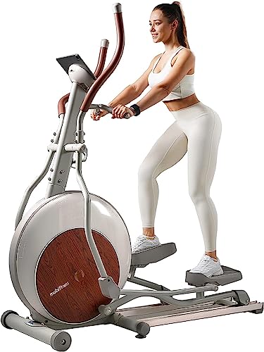 mobifitness Elliptical Machine for Home, 3-in-1 Elliptical Training Machine with 24 Resistant Levels & Quiet Magnetic Driving System, Cardio Equipment with App, Bluetooth and Ipad Mount Retro