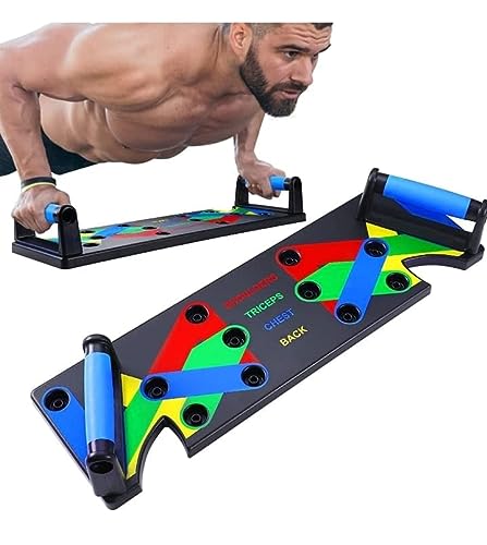 POWER-PACK Push Up Board 9 in 1 Home Workout Multi-Functional Workout Pushup Board Stand for Floor Exercise Grip Chest Muscle Back Muscle Shoulders Arm Abdominal Triceps Muscle Training Fitness Professional Equipment Burn Fat Strength Training Arm