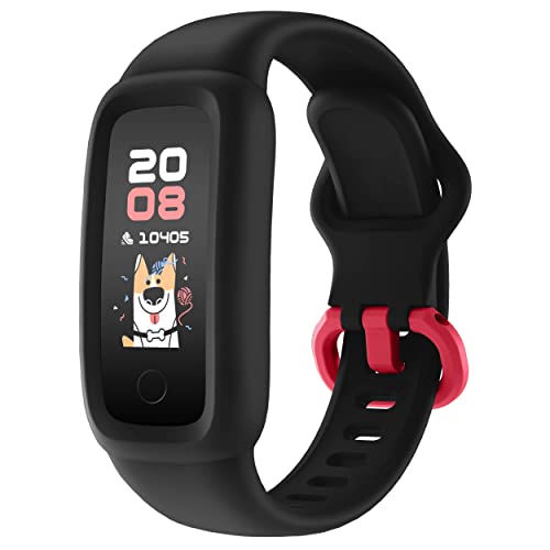 BIGGERFIVE Vigor 2 Kids Fitness Tracker Watch for Girls Boys Ages 5-12, IP68 Waterproof, Activity Tracker, Pedometer, Heart Rate Sleep Monitor, Calorie Step Counter Watch