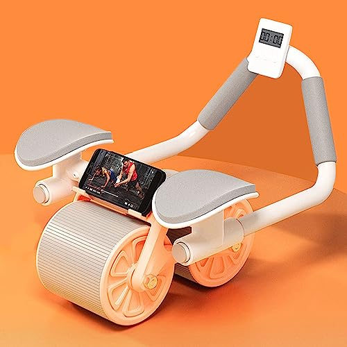 Automatic Rebound Abdominal Wheel Kit with Elbow Support and Timer, 2023 New Auto Rebound Ab Roller Wheel, Ab Wheel Roller for Core Workout, Abb Rollers Abs Exercise Equipment