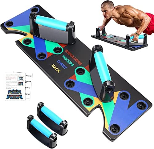 Push up Board: Heavy-Duty Strength Training Tool for Perfect Pushups. 9-in-1 Multi-Color Push Up Board System, Sturdy and Durable Design for Home Gym Workouts. Ideal for Men and Women.