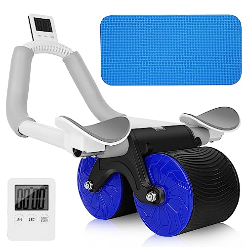 Ab Roller-Abs Workout Abdominal Exercise Rollers-Automatic Rebound Abdominal Wheel-Fitness Roller Exercise Wheel Workout ,abs Roller Wheel core Exercise Equipment for Men Women