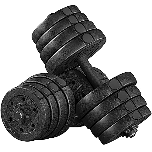 Yaheetech 66LB Adjustable Exercise & Fitness Dumbbells Set Dumbbell Pair Lifting Dumbbells Weight Set for Home Gym Strength Training w/Non slip grip