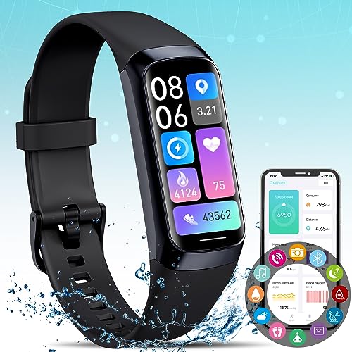 Activity Fitness Tracker for Men Women,Smart Watch with Blood Pressure Monitor Heart Rate Sleep Monitor IP67 Waterproof Step Counter Calorie Tracker Watch Pedometer Health Watch for Android iOS Phones