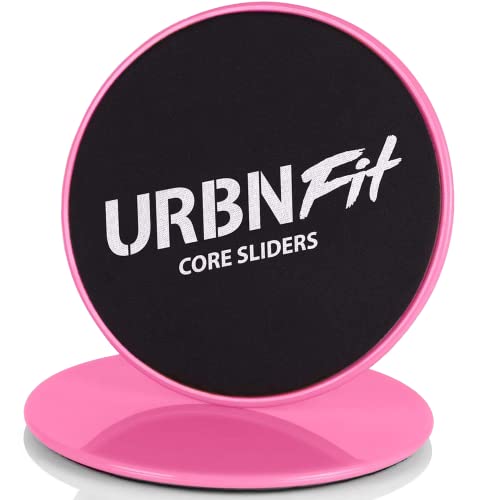 Gliding Discs Core Sliders – Dual Sided Exercise Disc For Smooth Sliding On Carpet And Hardwood Floors – Gliders Workout Legs, Arms Back, Abs At Home or Gym or Travel – Fitness Equipment (Pink)