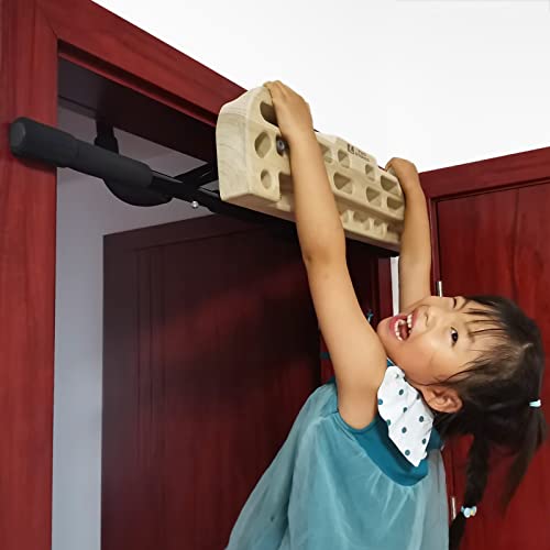 Hangboard Rock Climbing Hangboard Work with Door Way Pull Up Bar; Including Phone Holder, Jugs, Pinches, Pockets, Edges and Slopes for Rock Climbing Training