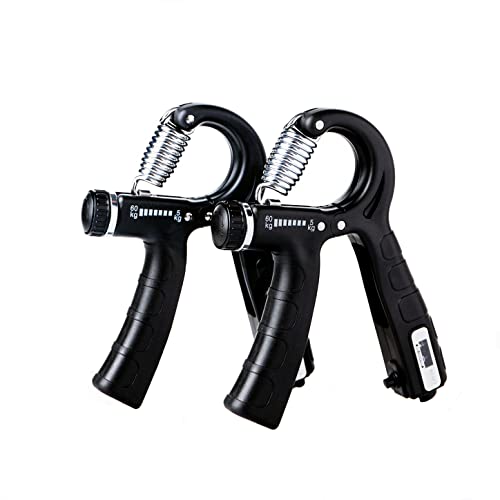 steelway Grip Strength Trainer Set of 2 Pack,Hand Grip Strengtheners Adjustable Resistance 10-132lbs Forearm Trainer with Counter,Hand Trainer,Portable Forearm Workout Exercise Equipment black