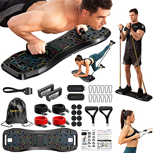 Lalahigh Home Exercise Equiptment – Strength Training Workout Push up Board & Resistance Bands Sets for Effective Full Body Workouts, Professional strength training equiptment for Men and Women, Gift for Boyfriend