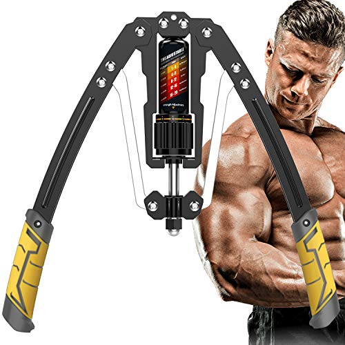 EAST MOUNT Twister Arm Exerciser – Adjustable 22-440lbs Hydraulic Power, Home Chest Expander, Shoulder Muscle Training Fitness Equipment, Arm Enhanced Exercise Strengthener. Yellow