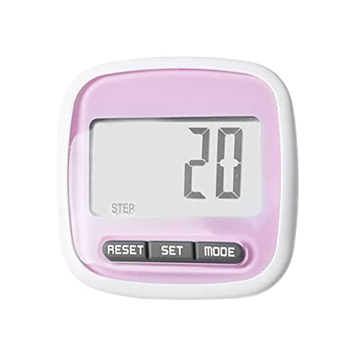 3D Walking Pedometer with Clip, Simple Step Counter with Large Display and Clip, Accurate Steps Tracker, Simple Pedometers for Steps Clip On for Seniors, Pink