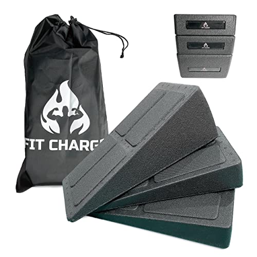 Fit Charge | Slant Board Calf Stretcher and Squat Wedge,squat stand, Weight Machines, stretching equipment, calf stretcher slant board, deadlift platform-Perfect for Home Gym!