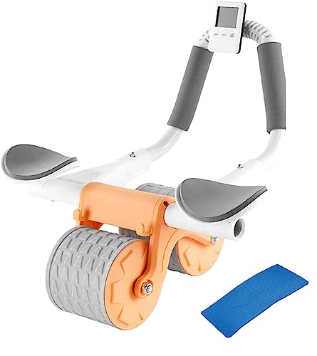 Automatic Rebound Ab Abdominal Exercise Roller Wheel, with Elbow Support and Timer, Abs Roller Wheel Core Exercise Equipment