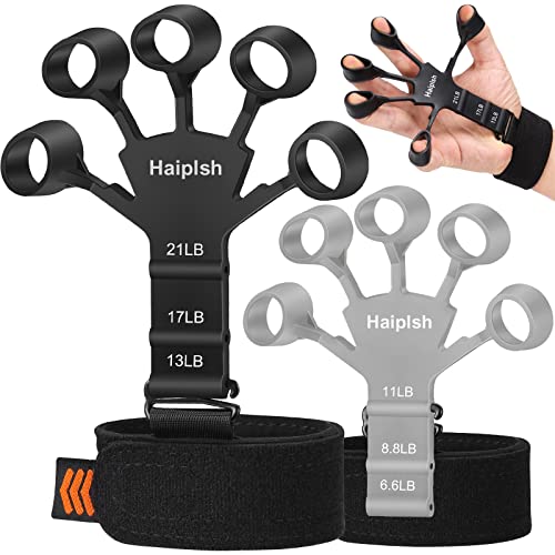 Hand Grip Strengthener and Finger Exerciser, 2 Pack Finger Strengthener, Grip Strength Trainer and Hand Extension Exerciser for Muscle Building, Arthritis, Carpal Tunnel