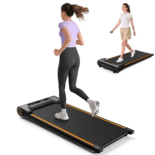 Walking Pad Treadmill Under Desk Treadmill for Home Office Portable Mini Treadmill with Wider Running Belt and Remote Control